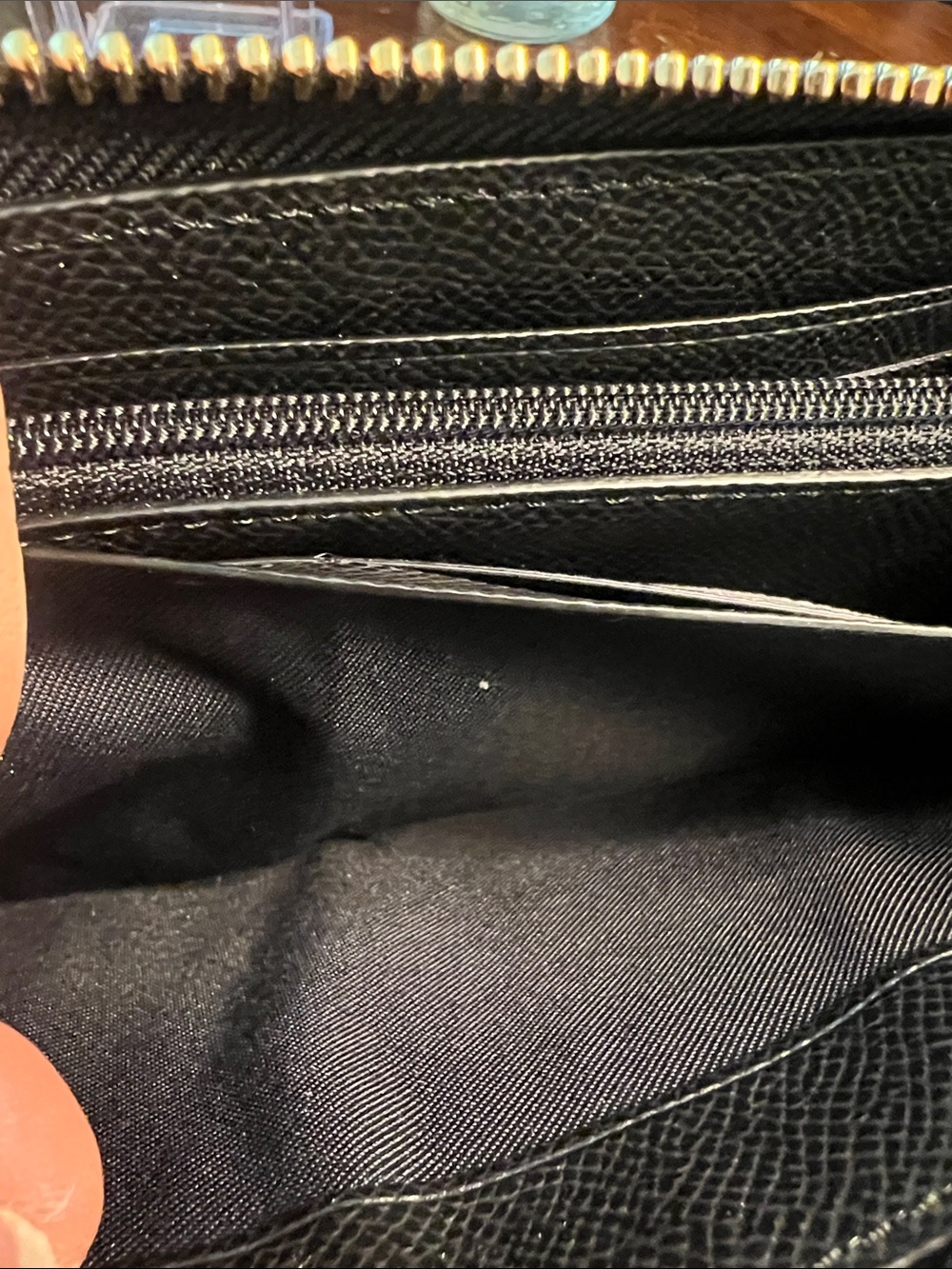 Authentic Coach Black Saffiano Zip Wallet with Gold Logo - Picture 13 of 17